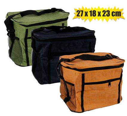 Nylon Cooler Lunch Bag with Pocket 27x18x23cm