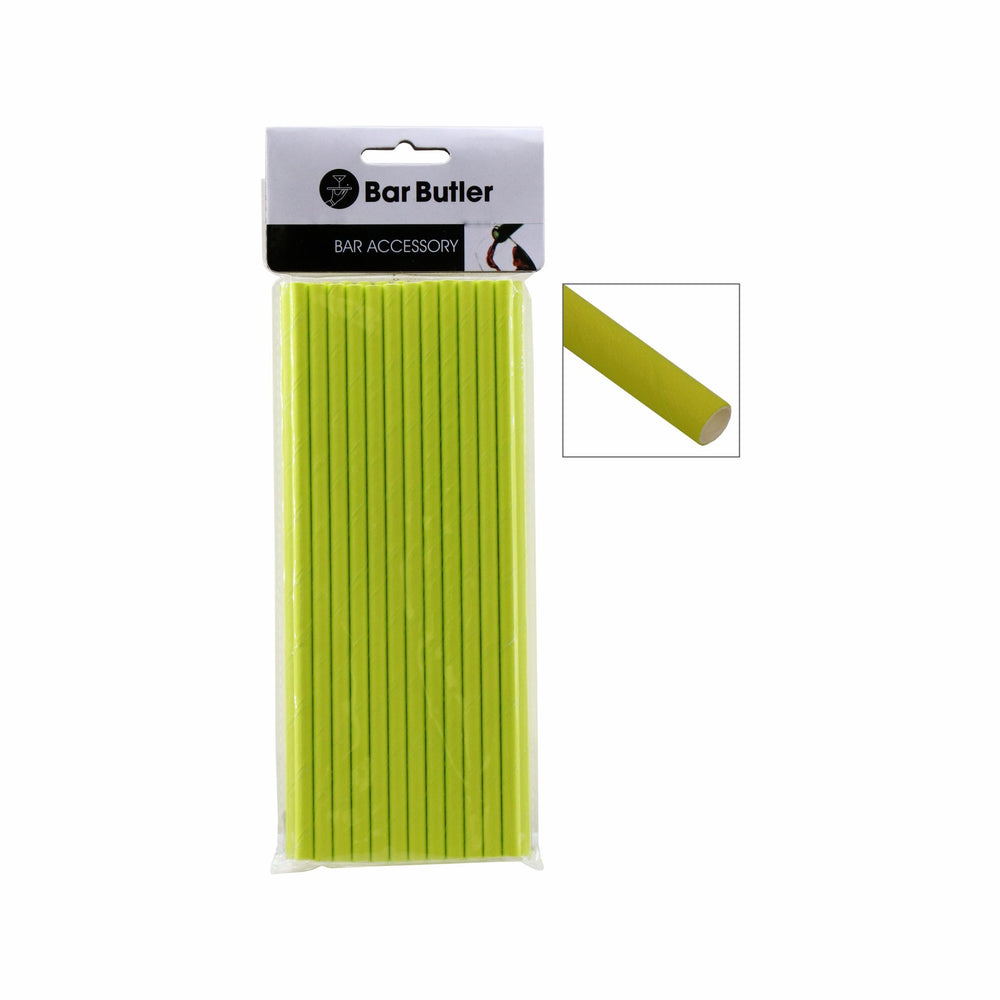 Bar Butler Paper Straws 6mm 3 Ply Lime Green 25pack 28144