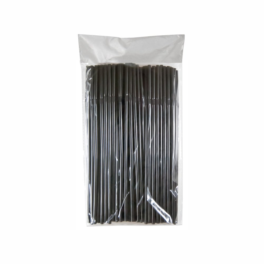 Bar Butler Plastic Straws 5mm Black Bendy 100pc 28170