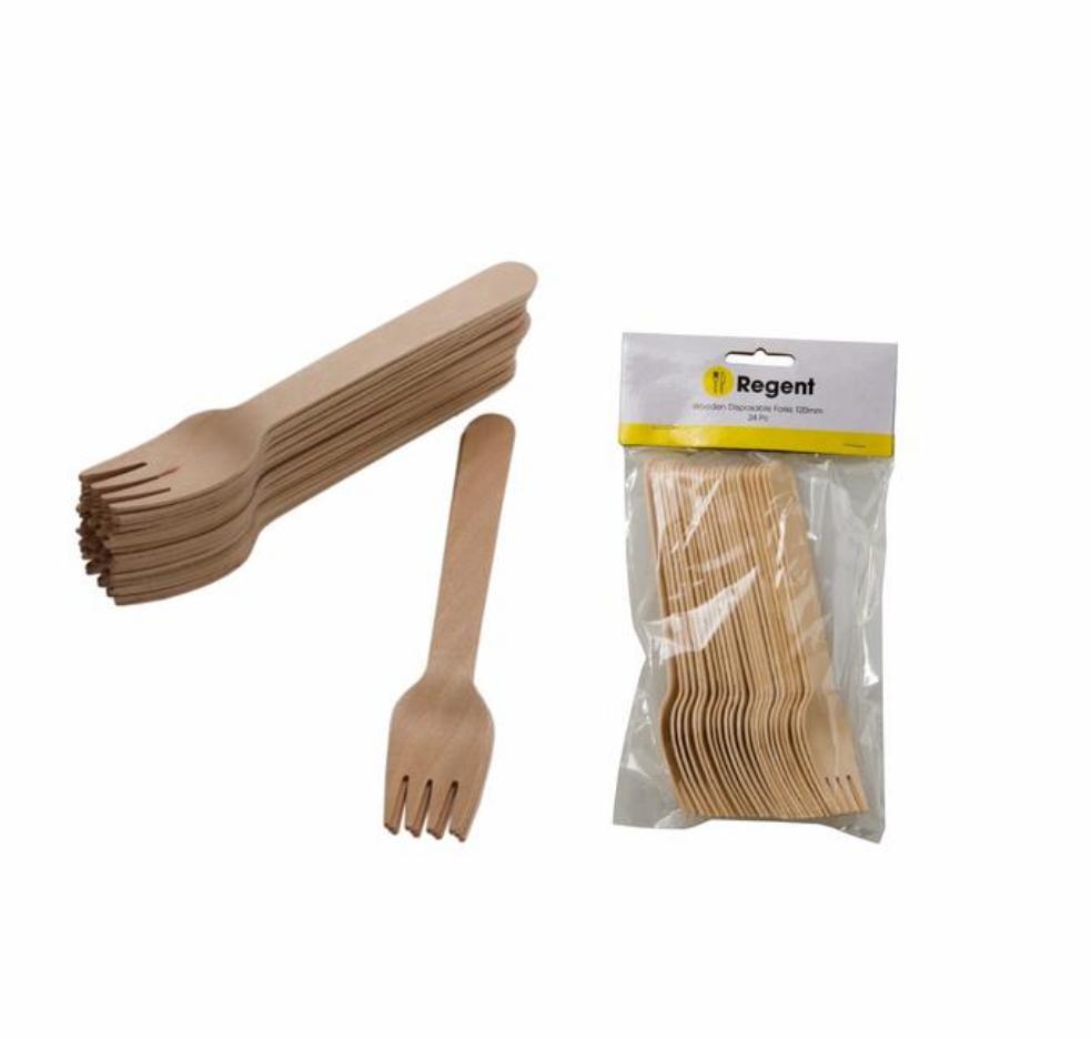 Regent Wooden Disposable Forks 24pack 35101