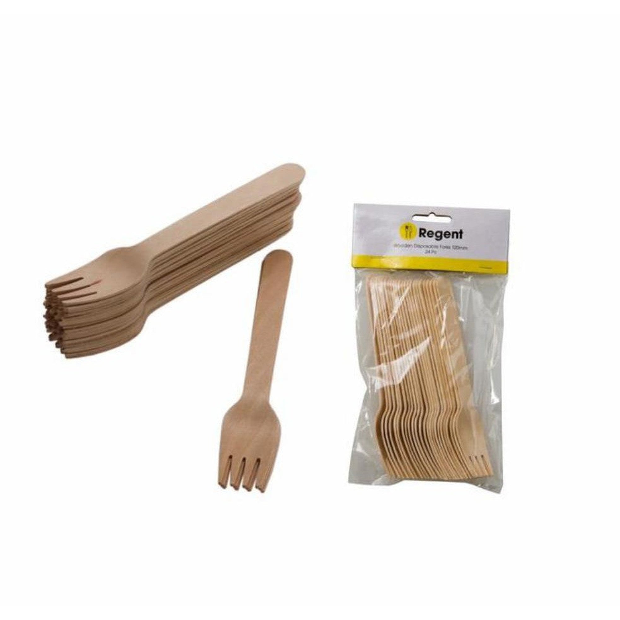 Regent Wooden Disposable Forks 24pack 35101