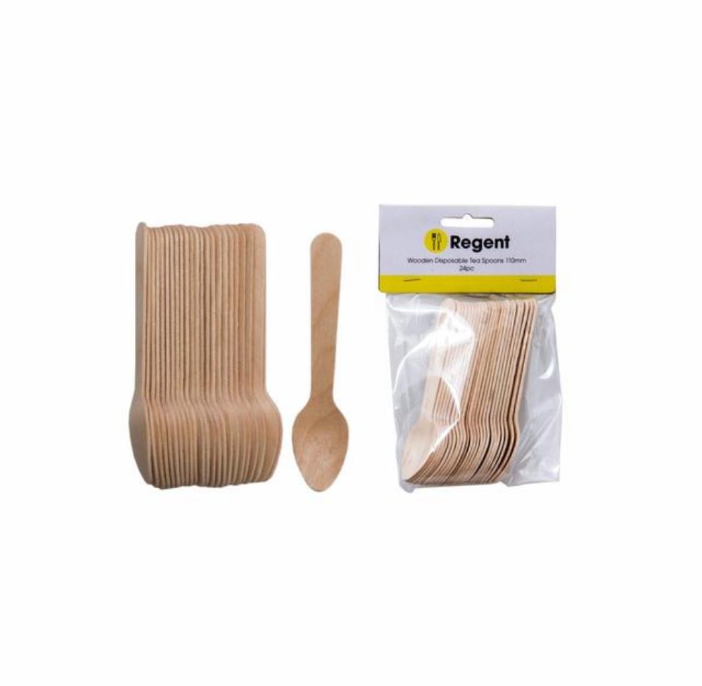 Regent Wooden Disposable Teaspoons 24pack 35140