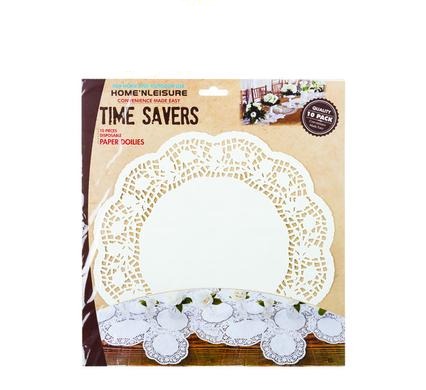 Time Savers Paper Doilies Round 27cm 10pack