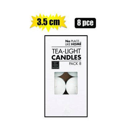 Tea Lite Candles Metallic Silver 8pc