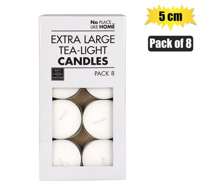 Tealight Candles White 5cm Large 8pcs