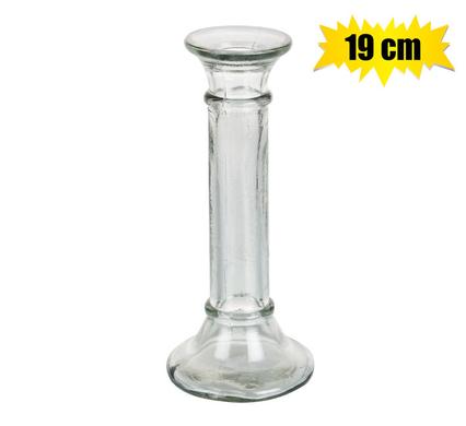Glass Candle Holder 19cm Clear
