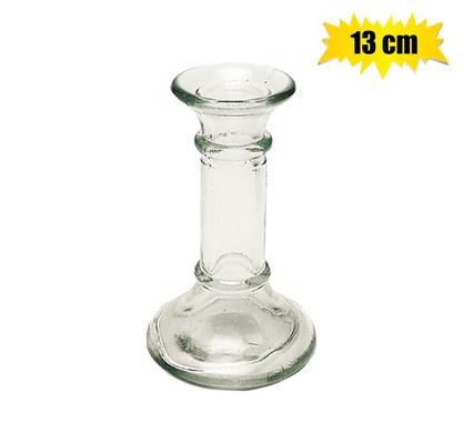 Glass Candle Holder 13.5cm Clear