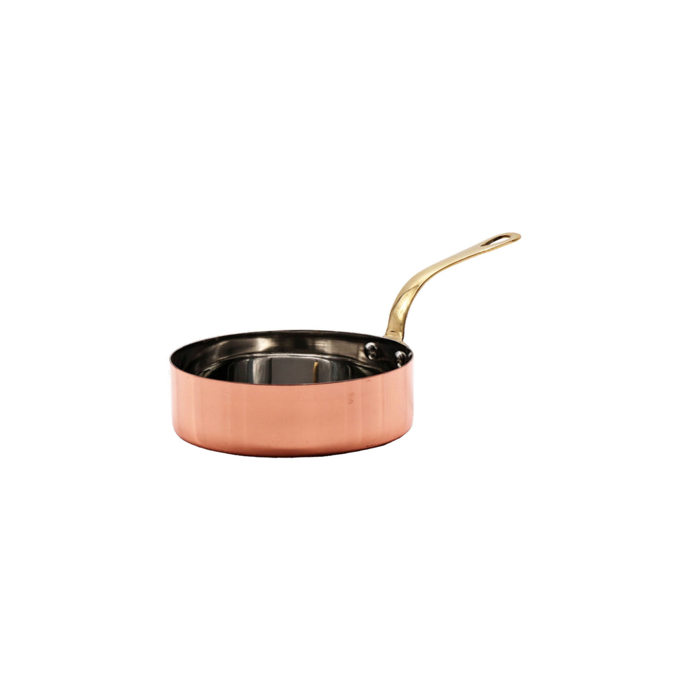 Regent Cookware Serving Sauce Pan 200ml with Handle Copper Plated Stainless Steel