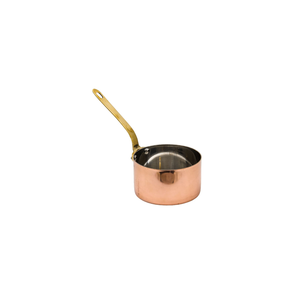 Regent Cookware Serving Mini Pot 350ml with Handle Copper Plated Stainless Steel