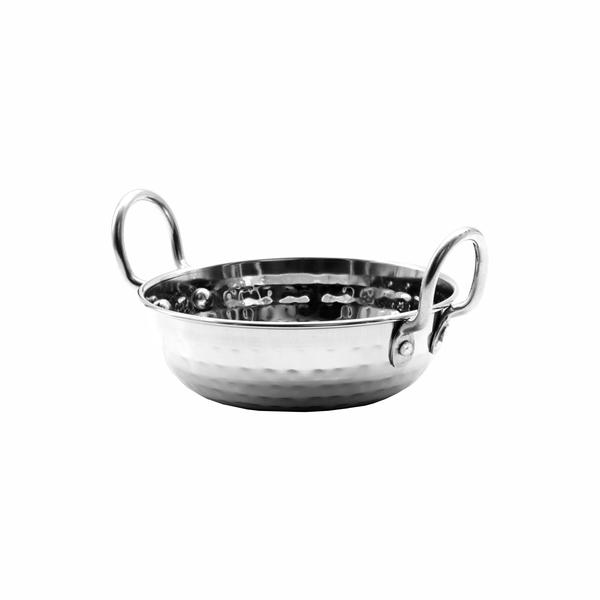 Regent Cookware Karahi Serving Bowl Pan 300ml with Handle Hammered Stainless Steel