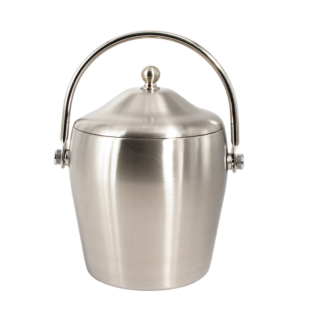 Bar Butler Ice Bucket 1.2L Double Wall with Handle and Lid brushed Stainless Steel 41784