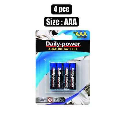 Batteries Alkaline AAA 4 Pack