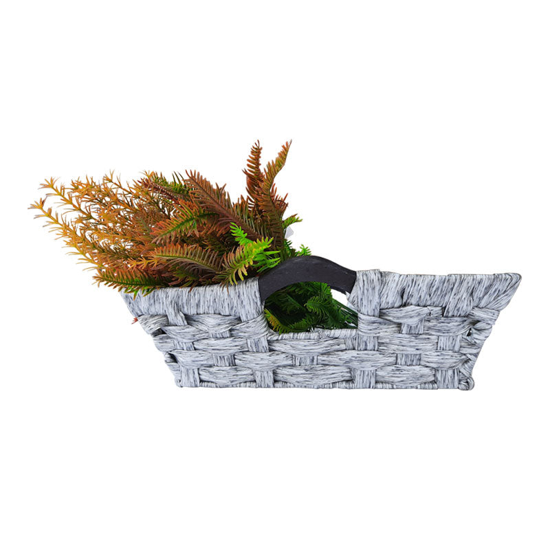 Plastic Woven Fruit Serving Tray Basket 31x31cm 022