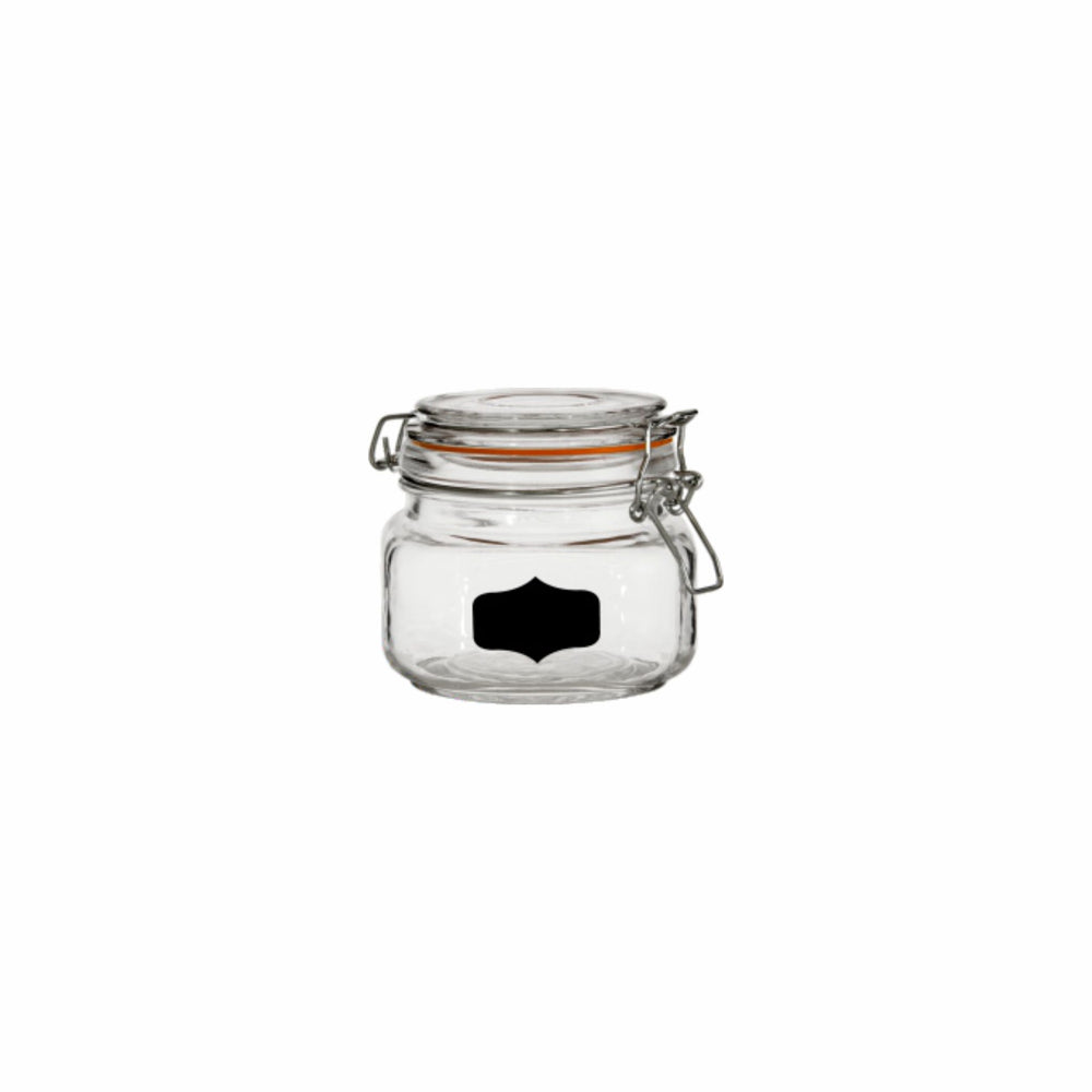 Regent Hermetic Glass Canister with Clip Seal and Black Board Notes 500ml 50817