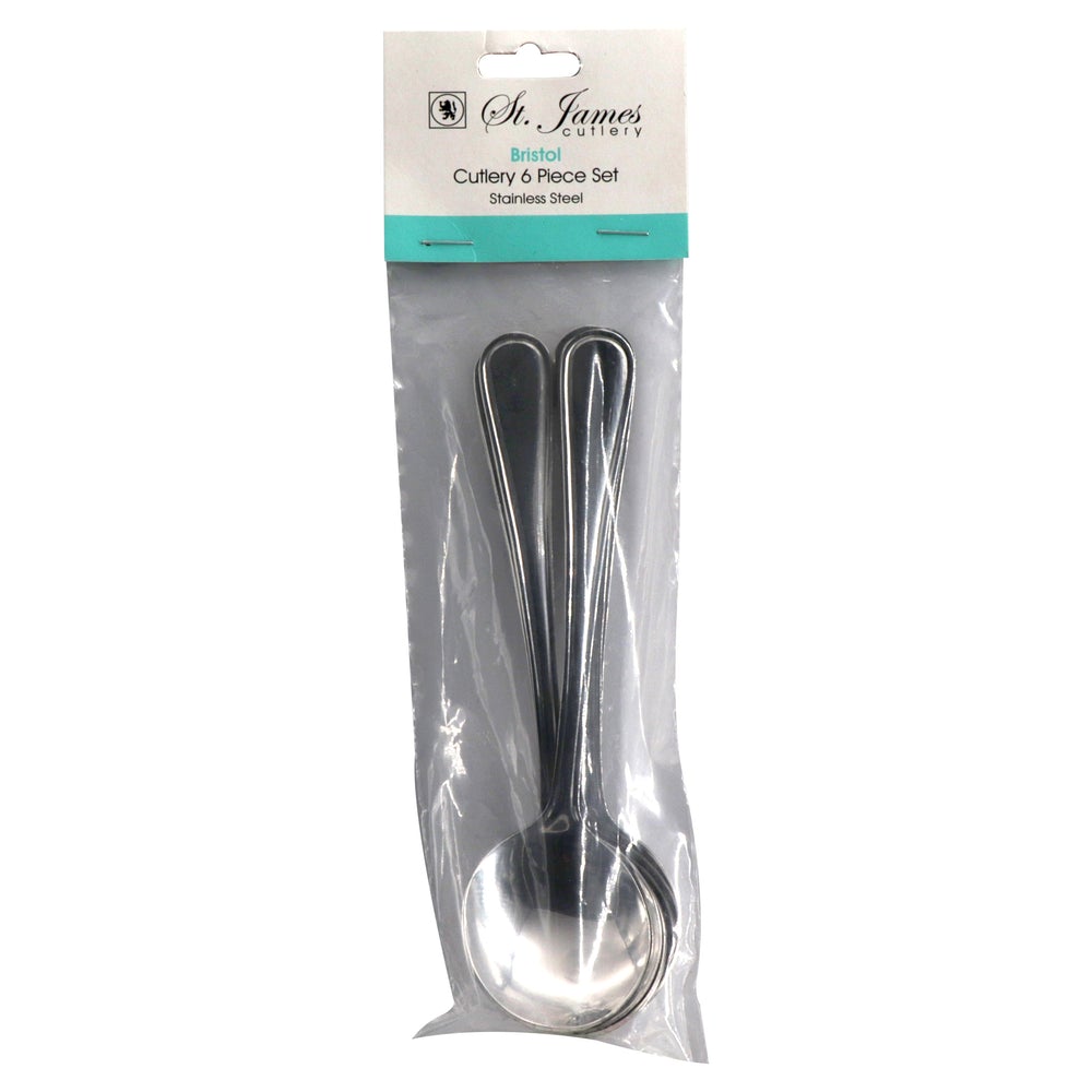 St James Soup Spoon Cutlery Bristol 6 Pack Stainless Steel 54085