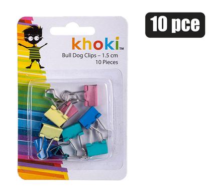 Khoki Stationery Bulldog Clip 1.5cm 10pcs Assorted Colour