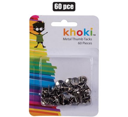 Khoki Stationery Metal Thumb Tacks 60pcs