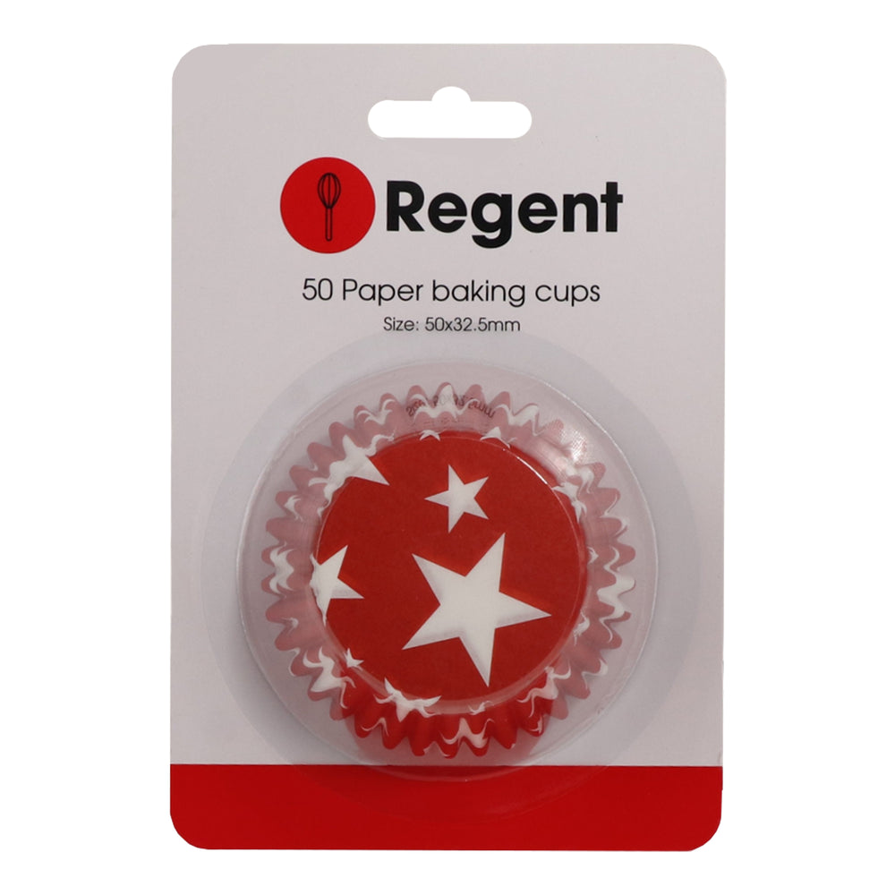 Regent Cake Cups Red And White Star 50Pcs 71517