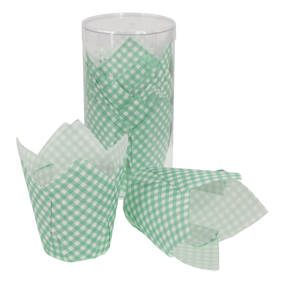 Regent Paper Cupcake Liners Turquoise Tulip with White Dots Greasproof Paper 25pcs 71525