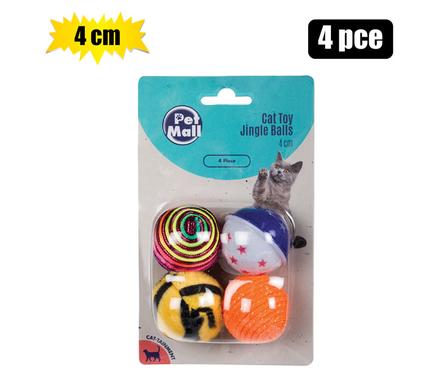 Pet Cat Toy Balls Assorted 4cm 4pack