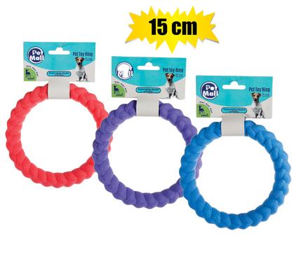 Pet Mall Dog Toy Foam Ring Smooth Assorted 15cm each
