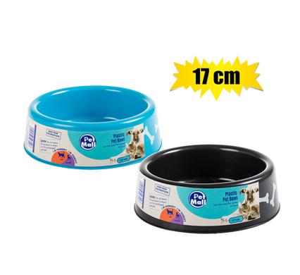Pet Mall Dog/Cat Plastic Feeding Bowl Small 17cm 1pc