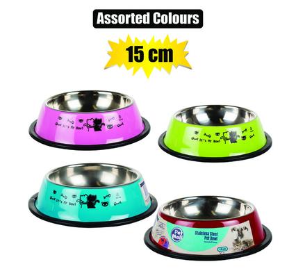 Pet Mall Dog/Cat Bowl 15cm Stainless Steel