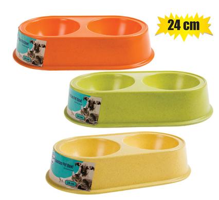 Pet Mall Dog/Cat Bowl Bamboo Double 24cm