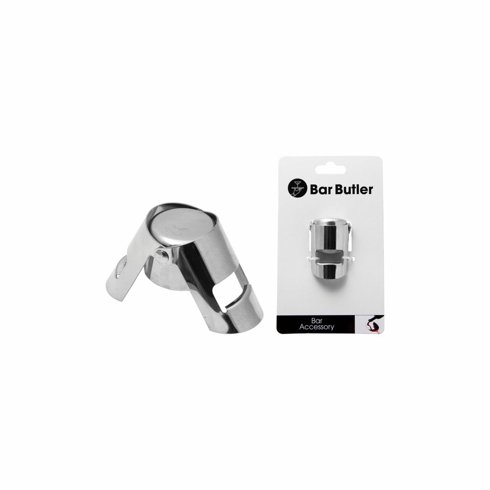 Bar Butler Champagne Stopper With Double Clip 73033 Stainless Steel