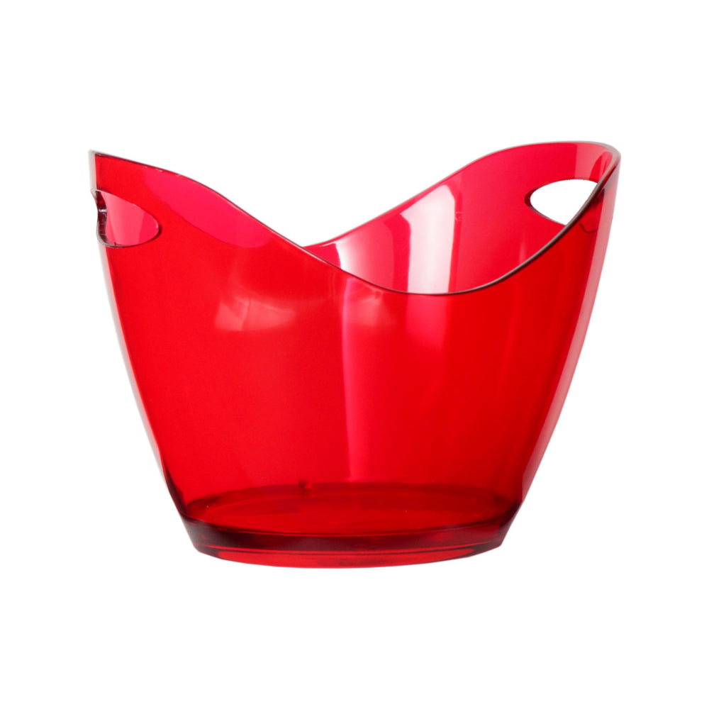 Bar Butler Acrylic Ice Bucket 4L Oval Shape Clear Red - Wine and Champagne Cooler 270x205x155mm 73147