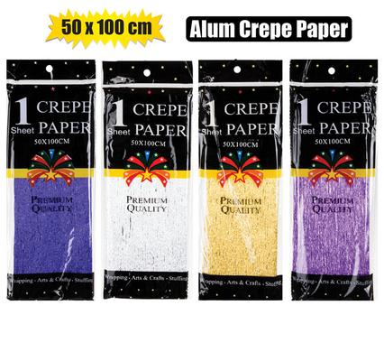 Crepe Aluminium Paper Sheet Color 50x100cm 1pc