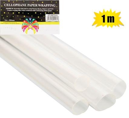 Cellophane Gift Wrap Roll Clear 500mmx1m