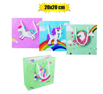 Gift Paper Bag Medium Size Unicorn 20x20cm