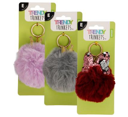 Keychain Faux Fur Baby Assorted Colour