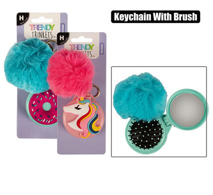 Keychain with Ball and Brush Assorted 7cm
