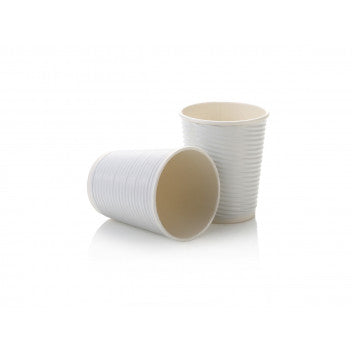250ml Ripple Paper Coffee Cup Horizontal White with Black Sip Lid 10pack