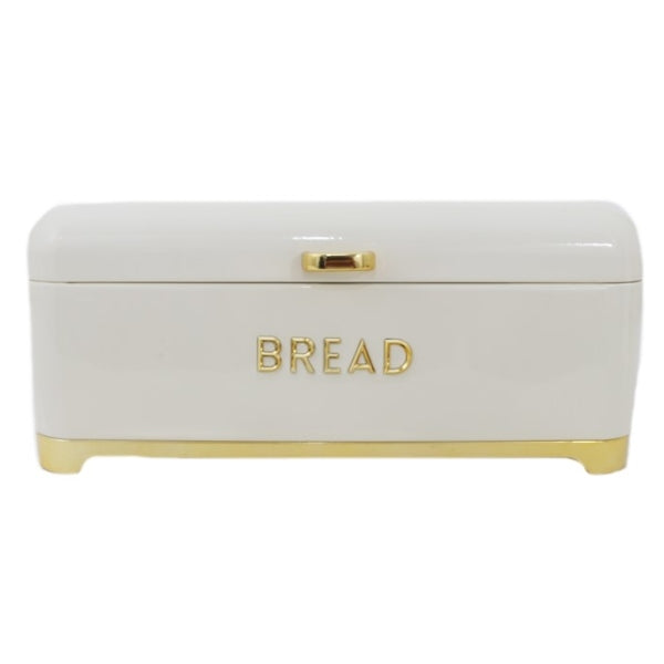 Retro Vintage Bread Bin Cream Gold