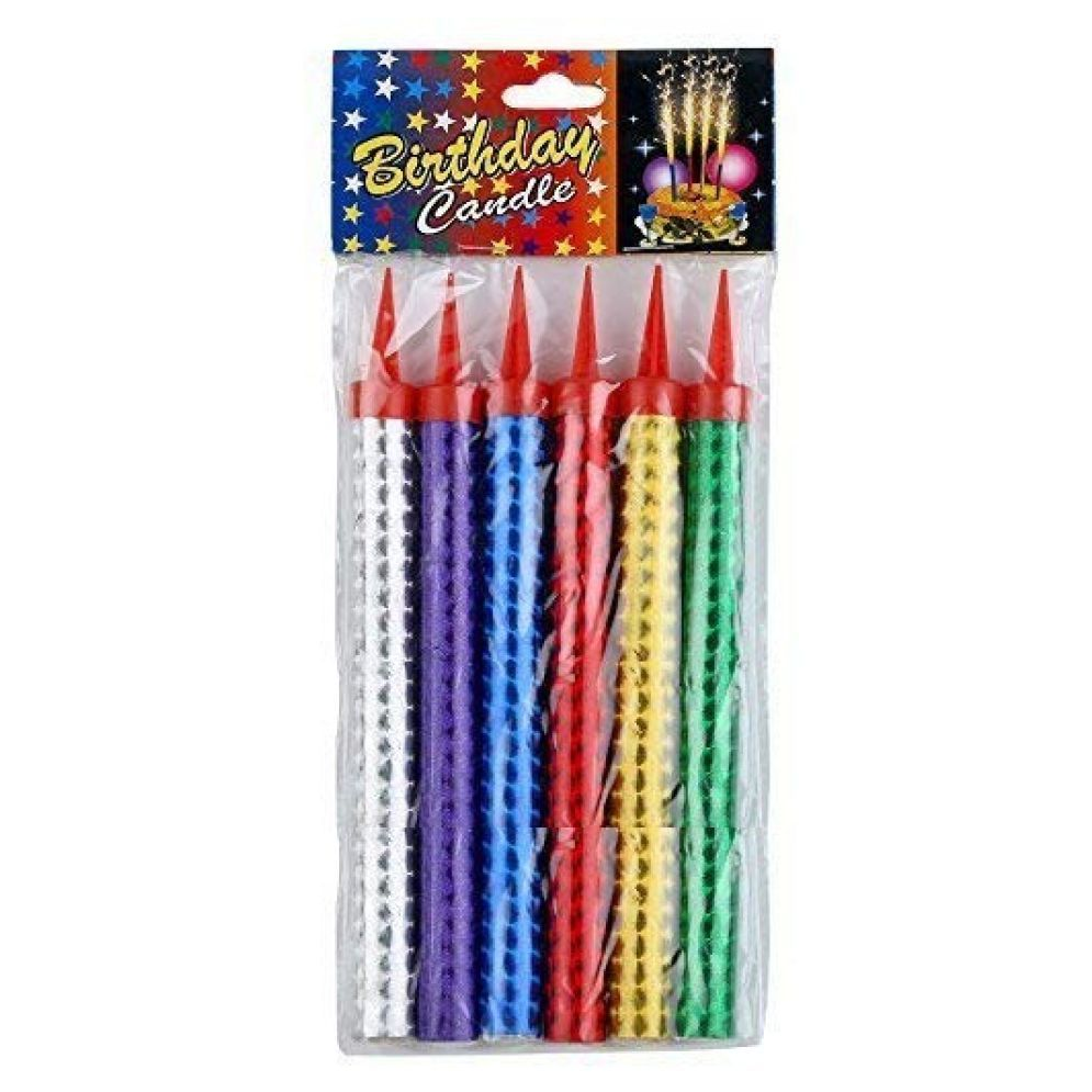 Sparkling Candle 15cm Sparklers 6pc Assorted