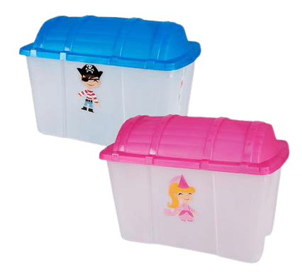 45L Storage Box Kiddies Chest Pink or Blue Lid