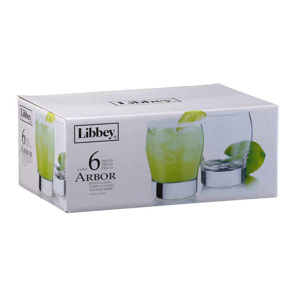 Libbey Glass Tumbler 370ml Arbor Whisky 6pack 2394