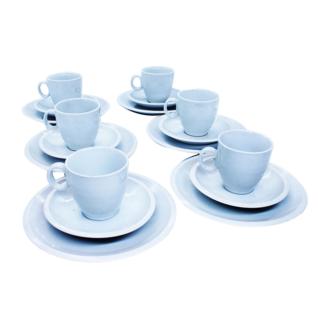 Porcelain Dinner Tea Set 18pcs White SGN1209