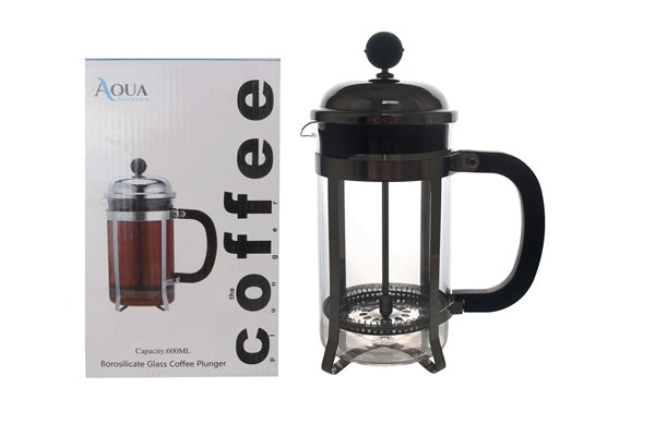 Aqua Coffee Plunger Silver 600ml 10609