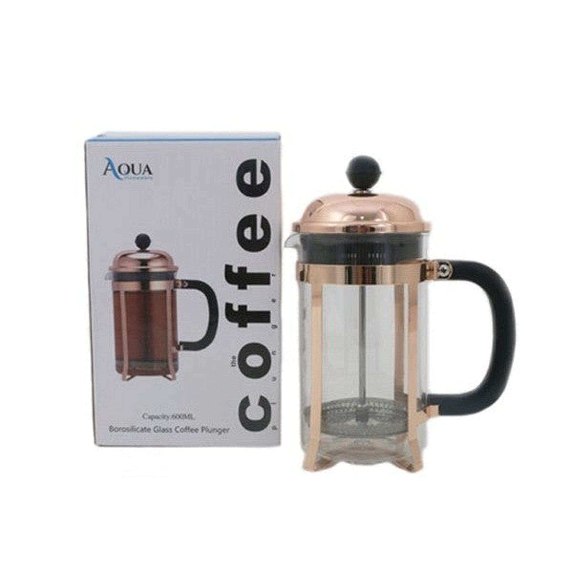 Aqua Coffee Plunger Rose Gold 600ml 10612