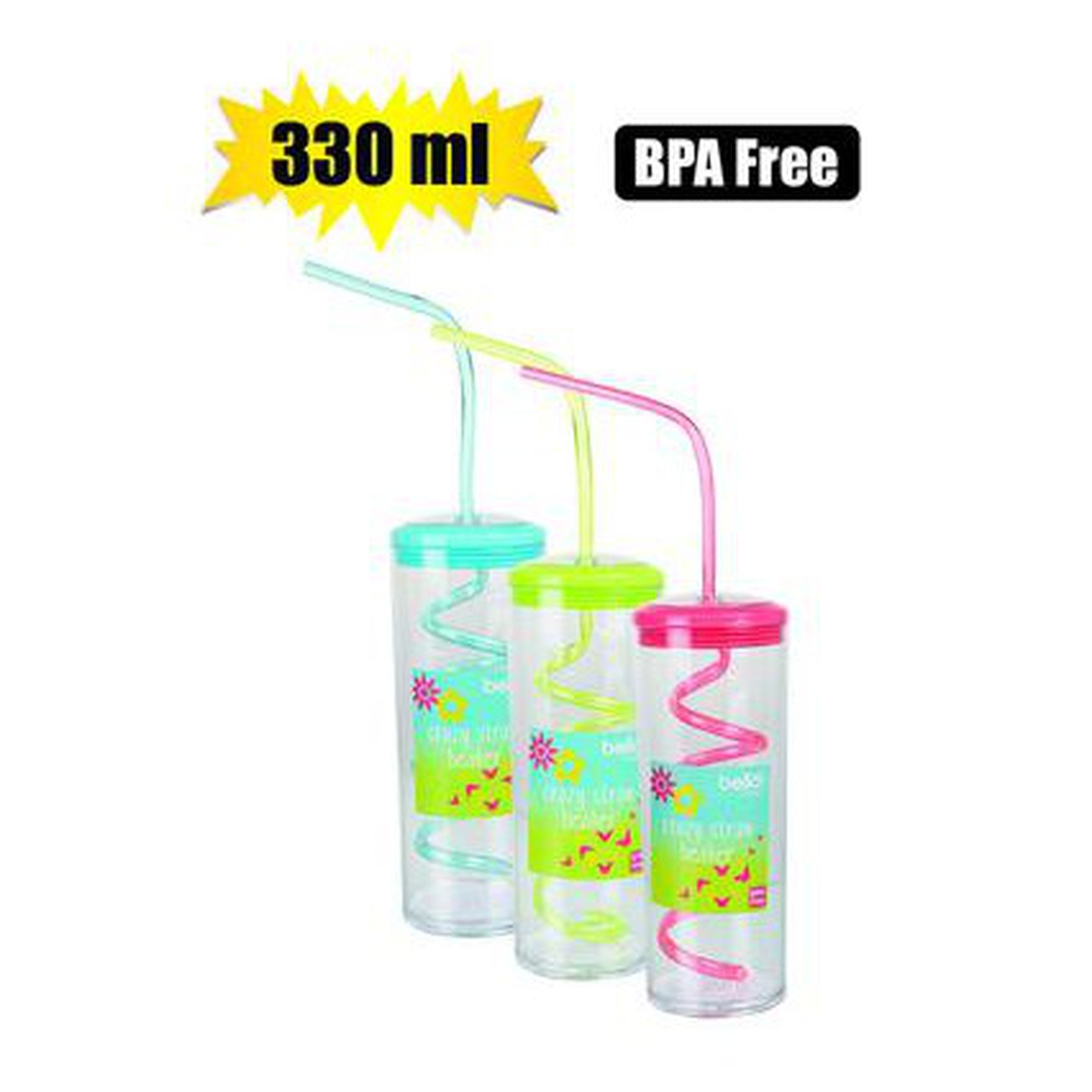 Drinking Sipper Tumbler with Straw 330ml 1pc