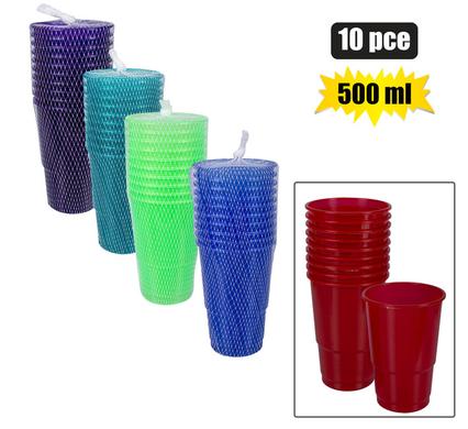 500ml Milla Plastic Cup 10pc Otima