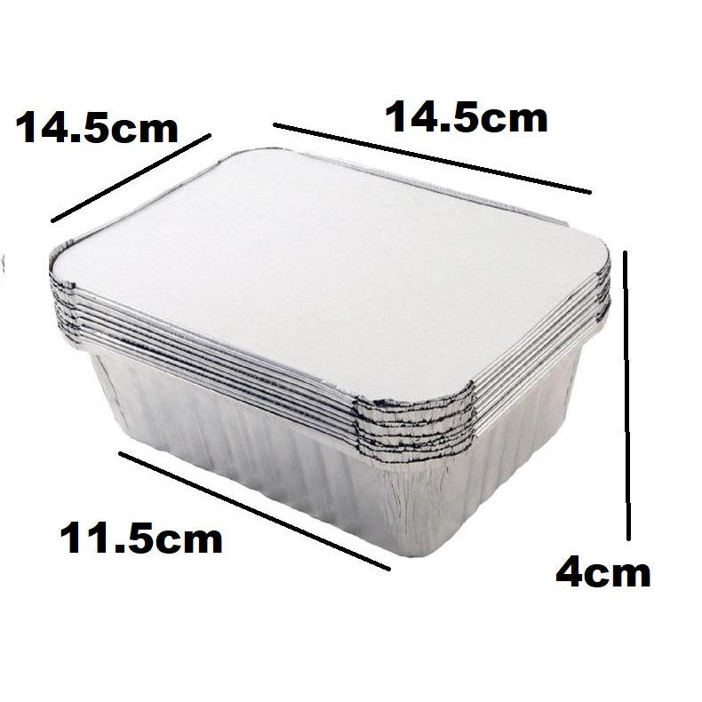 Aluminum Foil Takeaway Container Disposable FG4173P with Poly PVC Lid Card Lid FLB4173 1pc