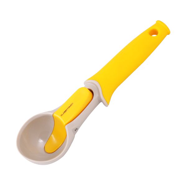 Ice Cream Spoon with Push Botton Yellow 108