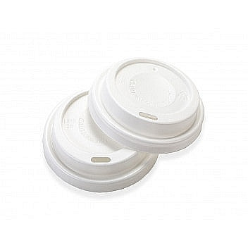 350ml Ripple Paper Coffee Cup Horizontal White with White Sip Lid 10pack