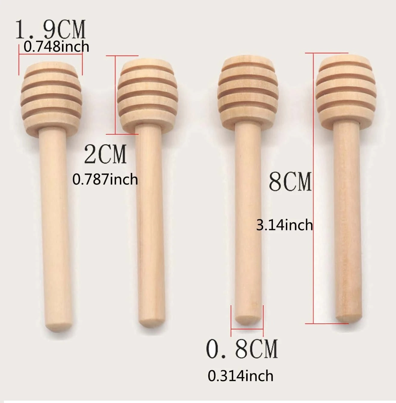 Wooden Honey Dipper Sticks 8cm 10pcs