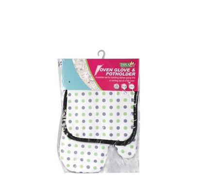 Pot Holder and Cotton Oven Glove 2pc